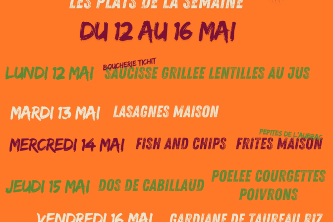 🧅Plats de la semaine du 12 au 15 mai Aux P’tits oignons 🧅