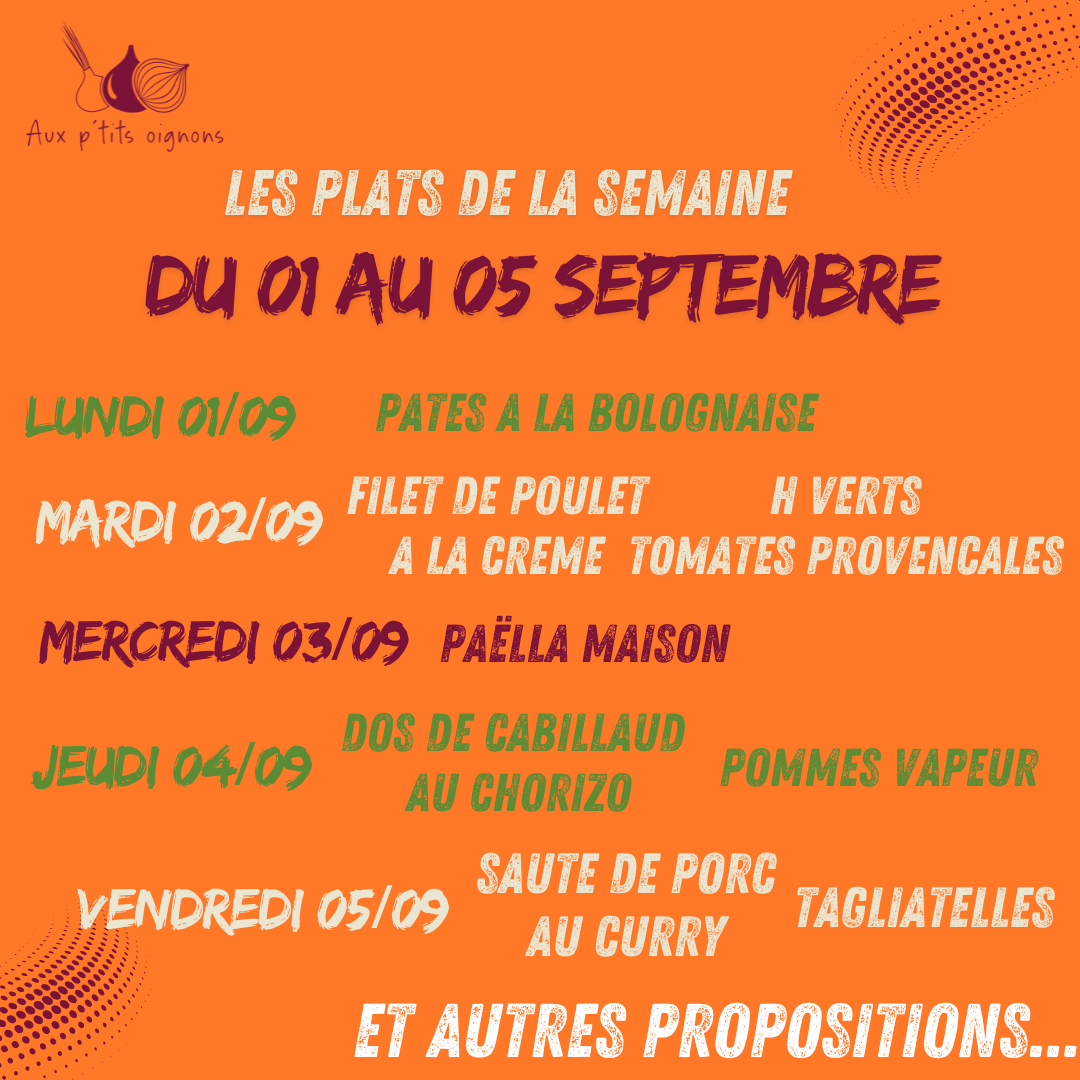 🧅Au programme de la Cafèt Aux P’tits Oignons début septembre…🧅