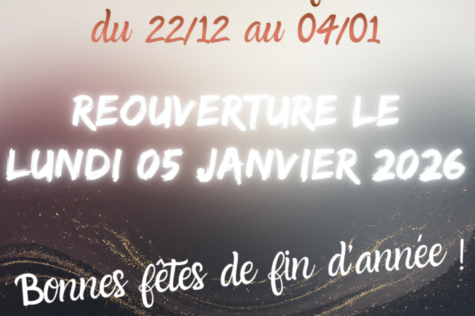 Fermeture de la Cafèt’ du 22/12/2025 au 02/01/2026 inclus
