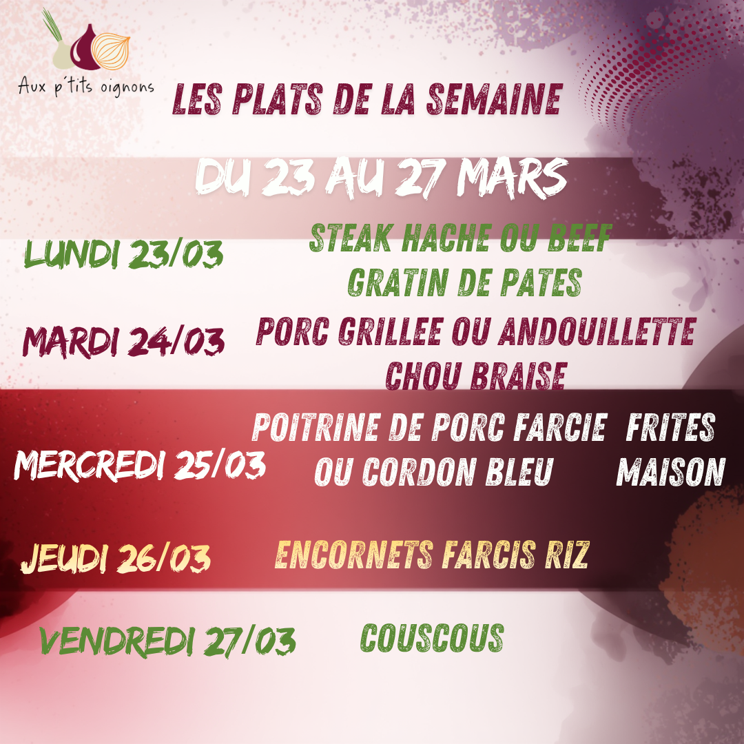 Retrouvez-nous à la Cafèt’ Aux ptits oignons pour des p’tits plats réconfortants…