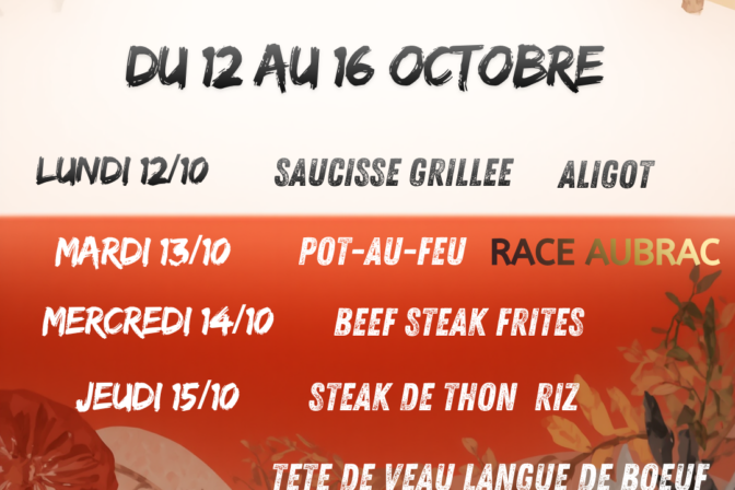 Vos plats du 12 au 16 octobre Aux P’tits Oignons